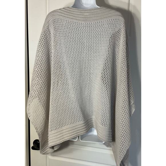 Bongo Beige Open Knit Shrug/Poncho Boho Peasant Cottage XL - Picture 4 of 7